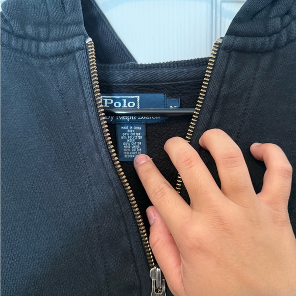 Vintage Heavyweight 1990’s Ralph Lauren Full Zip Up Thermal Lined Hoodie - Picture 2 of 9